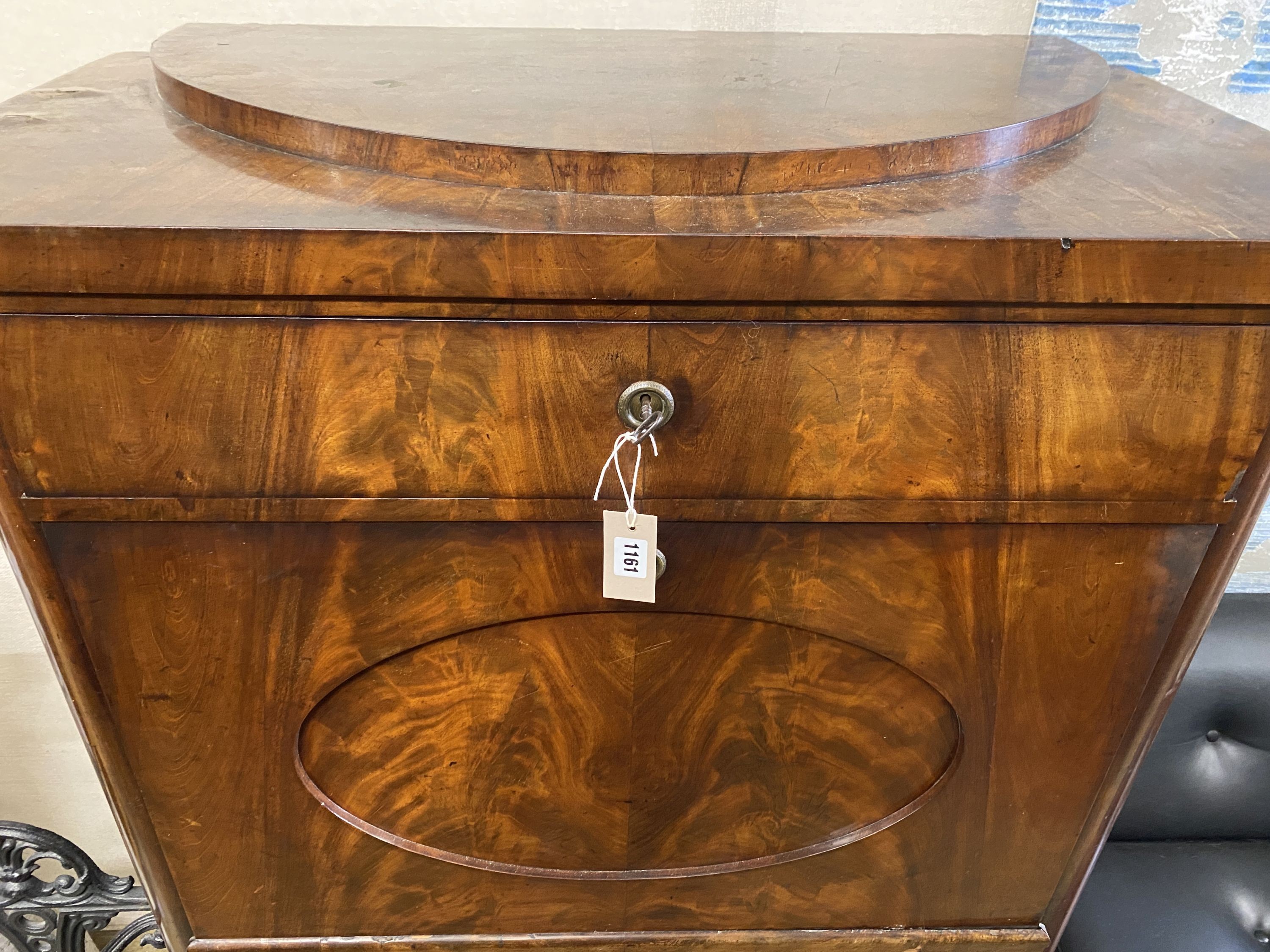 A 19th century French mahogany secretaire a abbatant, width 95cm, depth 47cm, height 144cm